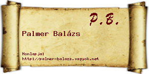 Palmer Balázs névjegykártya